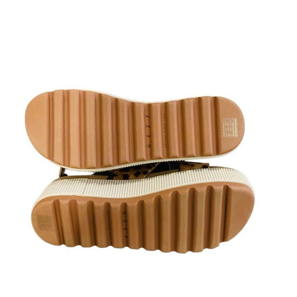 NWOT Reef Women’s Water Vista Higher Platform Sandal Leopard Print Sz 11 - Picture 7 of 7